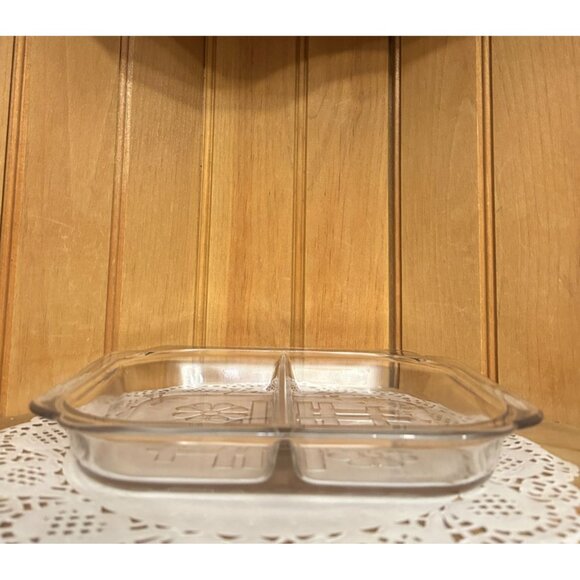 Vintage Toastmaster Clear Glass Divided Dish Serving Tray Daisy Retro 1970s - Picture 4 of 4